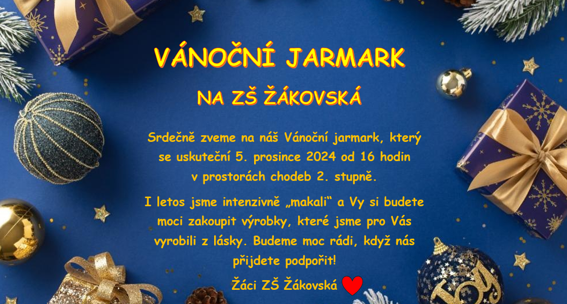 Vánoční jarmark a třídní schůzky - základní škola Žákovská