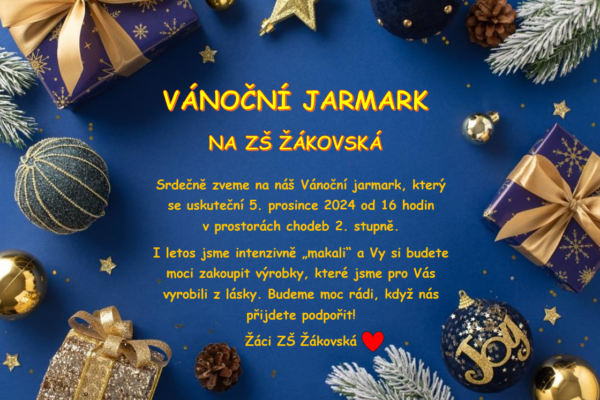Vánoční jarmark a třídní schůzky - základní škola Žákovská